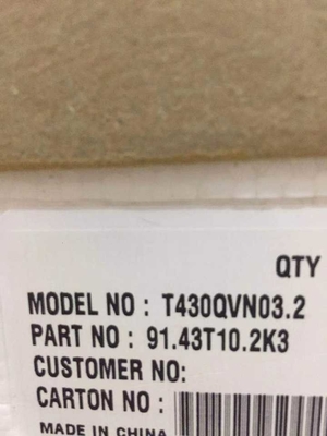 43 tube 12V T430QVN03.2 du module RVB d'affichage d'affichage à cristaux liquides de panneau de POUCE 4K CSOT TV